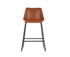 Bar Stools Set of 2 Kitchen Stool PU Leather Chairs