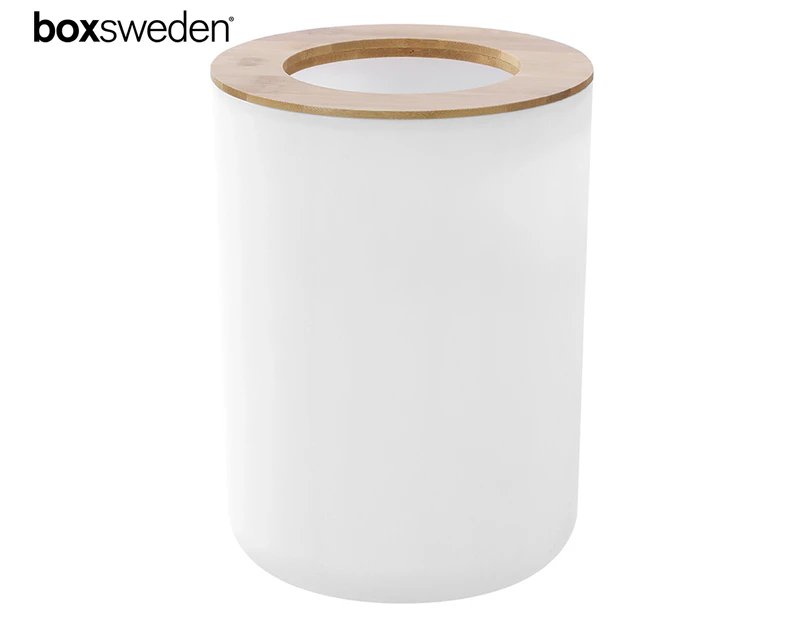Boxsweden 6L Bano Bathroom Bin - White/Natural