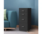 Levede 4 Drawer Office Drawers Cabinet Storage Cabinets Steel Rack Home Black