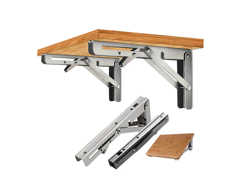 Nneids 2pcs 10 Folding Table Bracket Stainless Steel Triangle 150kg Wall Shelf Bench