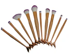 10 Piece Mermaid Tail Brush Set Professional Fiber Makeup Brush Multi Task Gold Brushes