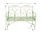 Garden Metal Bench Seat, Green, Sturdy