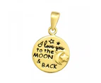 Gold "I Love You To The Moon & Back" Pendant