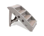 Furtastic Foldable Pet Stairs in Grey - 50cm Dog Ladder Cat Ramp with Non-Slip Mat for Indoor a