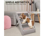 Furtastic Foldable Pet Stairs in Grey - 50cm Dog Ladder Cat Ramp with Non-Slip Mat for Indoor a