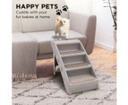 Furtastic Foldable Pet Stairs in Grey - 50cm Dog Ladder Cat Ramp with Non-Slip Mat for Indoor a