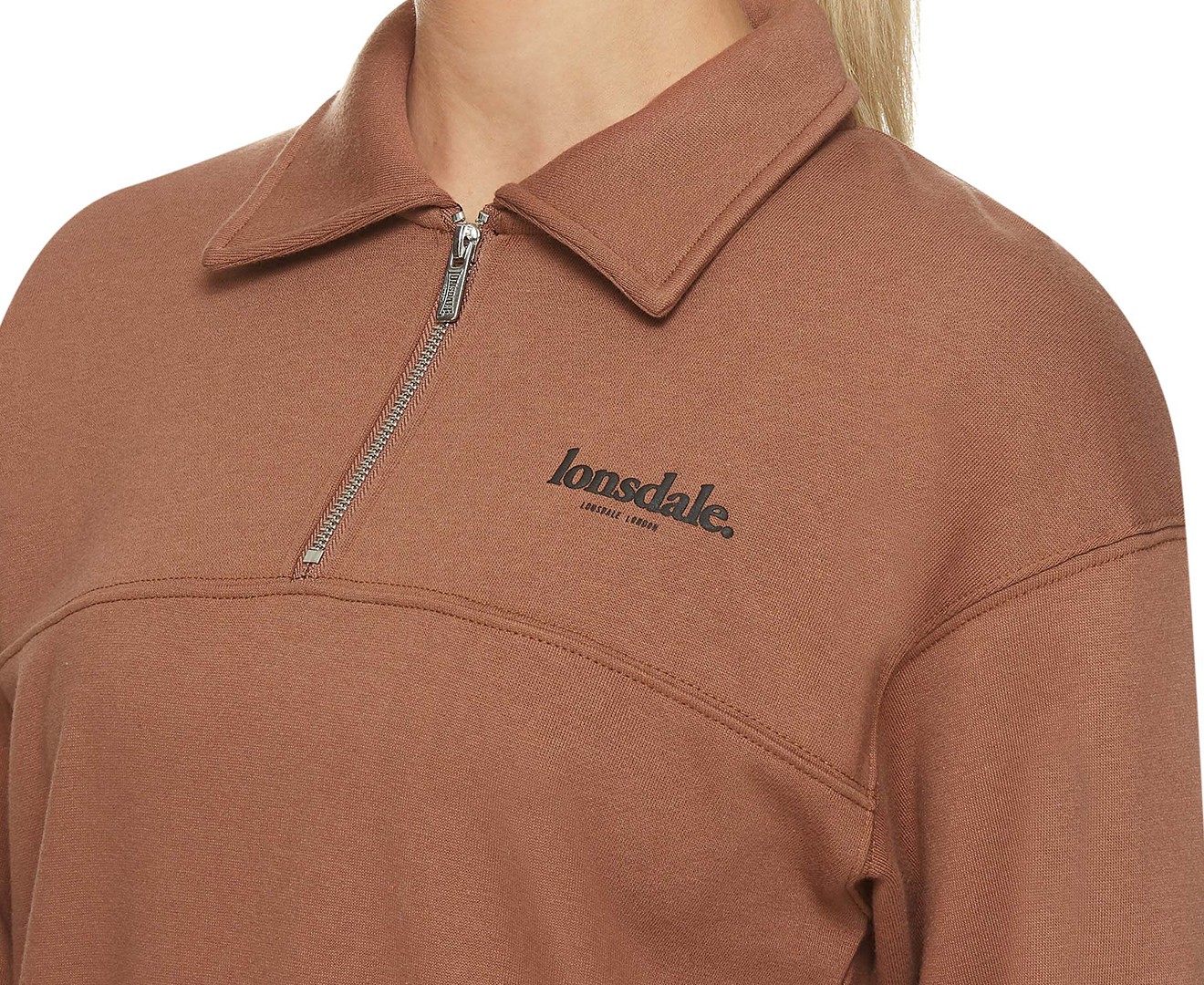 Lonsdale Women's Penfold Collared Sweat - Sepia