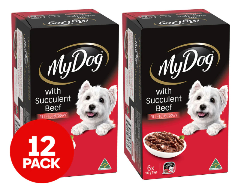 2 x 6pk My Dog Succulent Beef Trays 100g