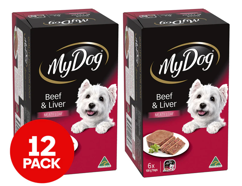 2 x 6pk My Dog Meaty Loaf Beef & Liver Trays 100g