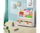 Keezi 4 Tiers Kids Bookshelf Magazine Rack Children Bookcase Organiser Drawer