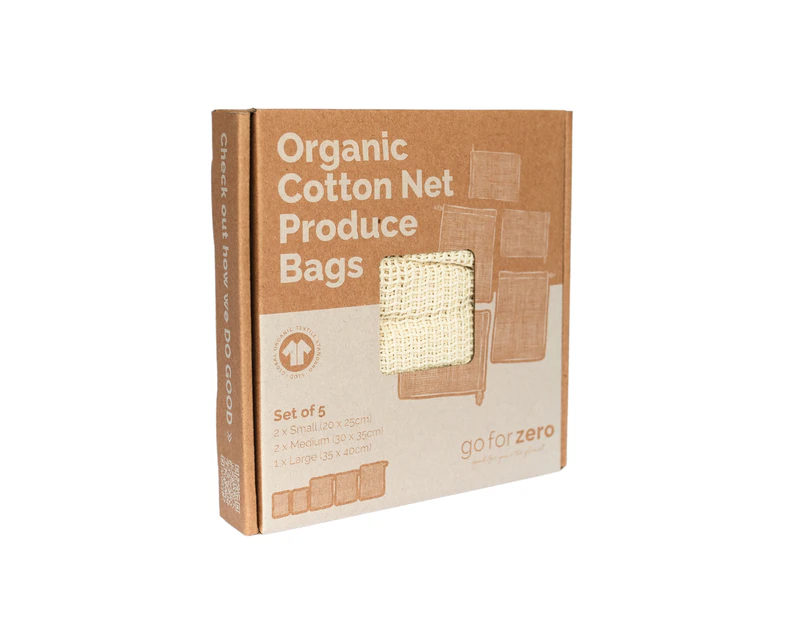 Go For Zero - Organic Net Produce Bags (set Of 5)