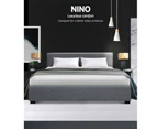 Artiss Bed Frame Queen Double King Single Size Gas Lift Grey Nino - Grey
