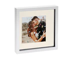 Nicola Spring 10" x 10" White 3D Box Photo Frame - 6" x 6" Mount - Ivory