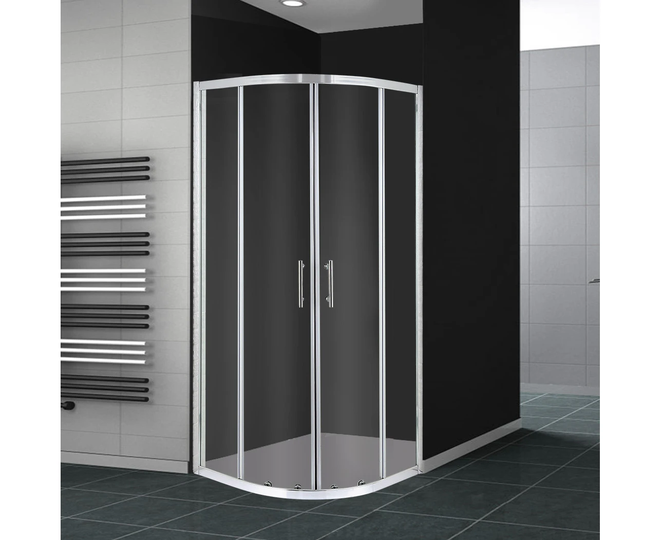 Levede Shower Screen Screens Door Seal Enclosure Glass PanelCurved900x900x1900mm