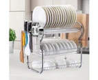 Toque Dish Rack Drying Drainer Cup Holder Cutlery Tray Kitchen Organiser 3 Tier