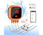 Inkbird Waterproof Bluetooth Meat Thermometer 4 Probes food IBT-4XC Rechargeable Magnet Remote Grilling Alarm Kitchen Cooking Smoker Oven BBQ