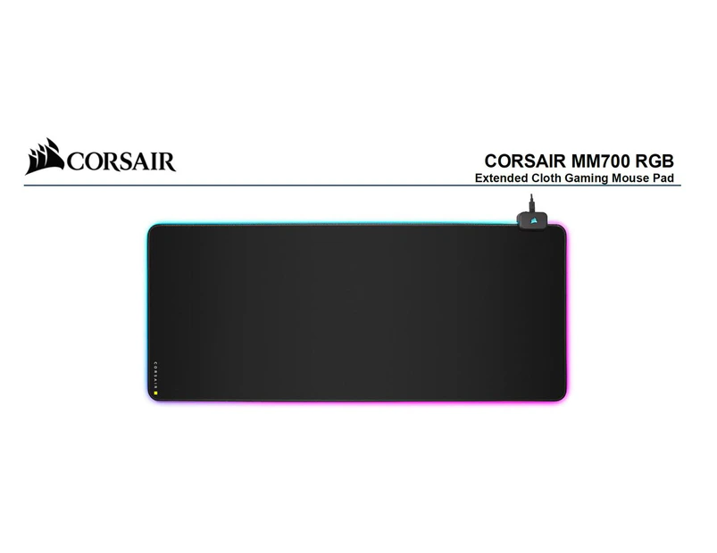Corsair MM700 RGB POLARIS - ICUE, Dynamic Three Zone RGB,  low friction micro-texture surfacet  for Ultimate Gaming Setup.930mm x 400mm x 4mm Mousemat
