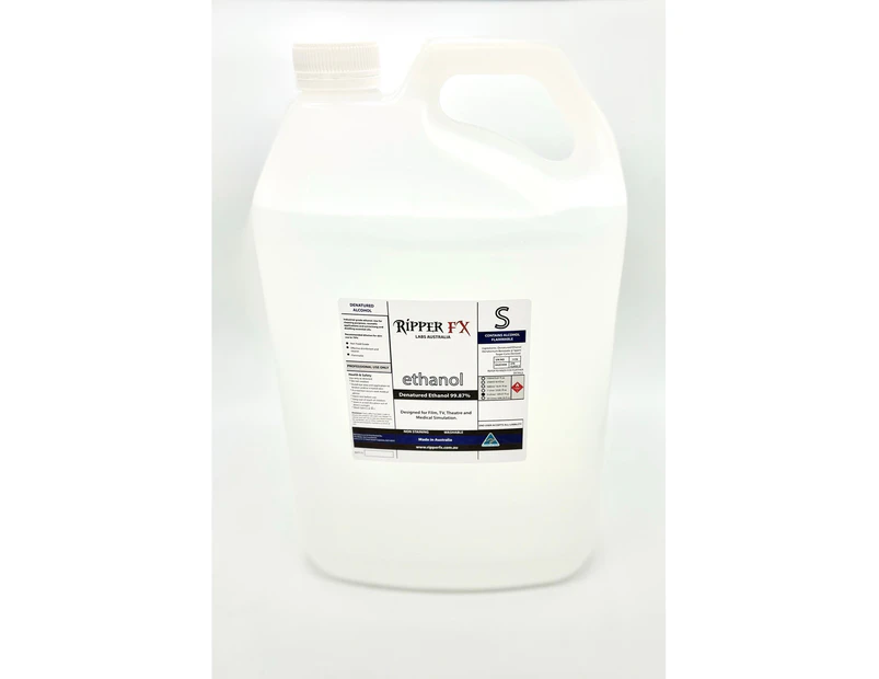 Ripper FX Ethanol/ Denatured Alcohol (99.87%) 5 litres.  - Pro Special FX, Hair & Wig Equipment Supplies.