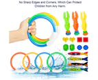 EZONEDEAL 19 Pcs Diving Toys for Kids Pool Toys with Diving Rings Torpedo Seaweeds Gems, Underwater Swimming Gift Set Water Toys