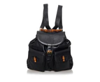 Gucci Preloved Bamboo Drawstring Leather Backpack Unisex Black - Designer - Pre-Loved