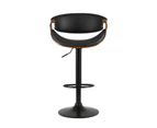 Artiss Bar Stools Swivel Chair Kitchen Gas Lift Wooden Bar Stool Leather Black