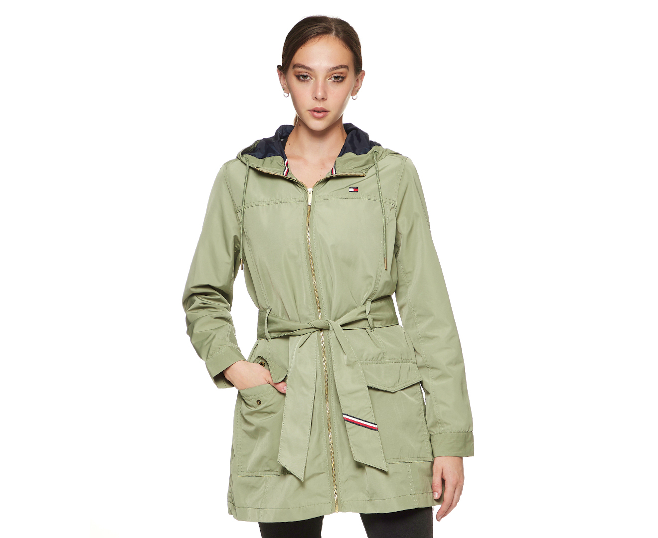 tommy hilfiger green women's coat