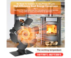 6 Blade Fan Heat Self-Powered Wood Stove Top Burner Fireplace Silent Heater