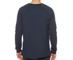 Lonsdale Men's Manor Long Sleeve Panelled Tee / T-Shirt / Tshirt - Navy