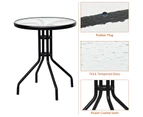 Costway 3PC Bistro Set Patio Table Chairs Outdoor Furniture Glass Folding Dining Chairs Cafe Garden Balcony