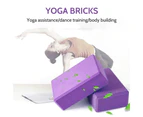 2PCS Yoga Block Brick Foaming Home Exercise Practice Fitness Gym Sport Tool -Purple