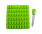 53 Cavity Silicone Gummy Bear Mold Candy Chocolate Jelly Ice Moulds Bakeware [Colour: Green]