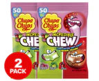 2 x 50pk Chupa Chups Incredible Chew Lollies Mixed 175g