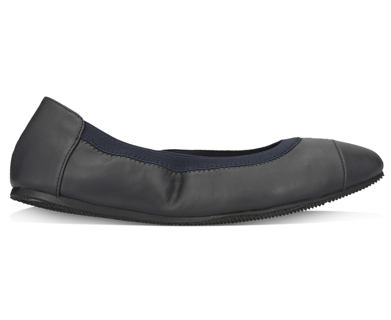 Walnut Melbourne Women's Ava Leather Ballet Flats - Navy | Catch.co.nz