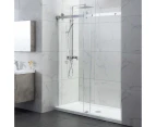 870-1180mm Wall to Wall Sliding Shower Screen Frameless Chrome Stainless Steel Square Rail 10mm Glass SS304 Round Handle