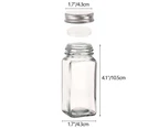 12pcs Spice Jars Set Condiment Storage Container Square Glass Containers Clear