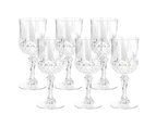 6x Lemon & Lime Crystal Deco 220ml Plastic Red Wine Glass Drinking Party Clear