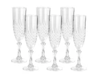 6x Lemon & Lime Crystal Deco 230ml Plastic Champagne Glass Sparkling Wine Flute