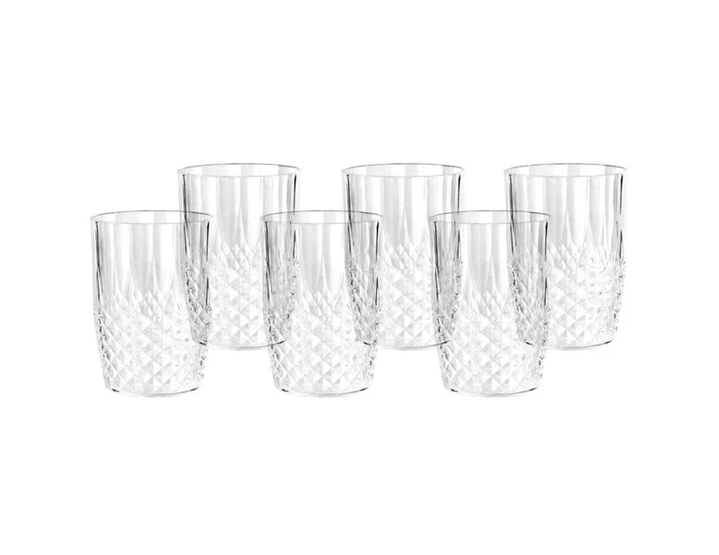 6x Lemon & Lime Crystal Deco 470ml/11cm Tumbler Water/Juice Outdoor Drink Cup