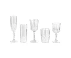 6x Lemon & Lime Crystal Deco 220ml Plastic Red Wine Glass Drinking Party Clear