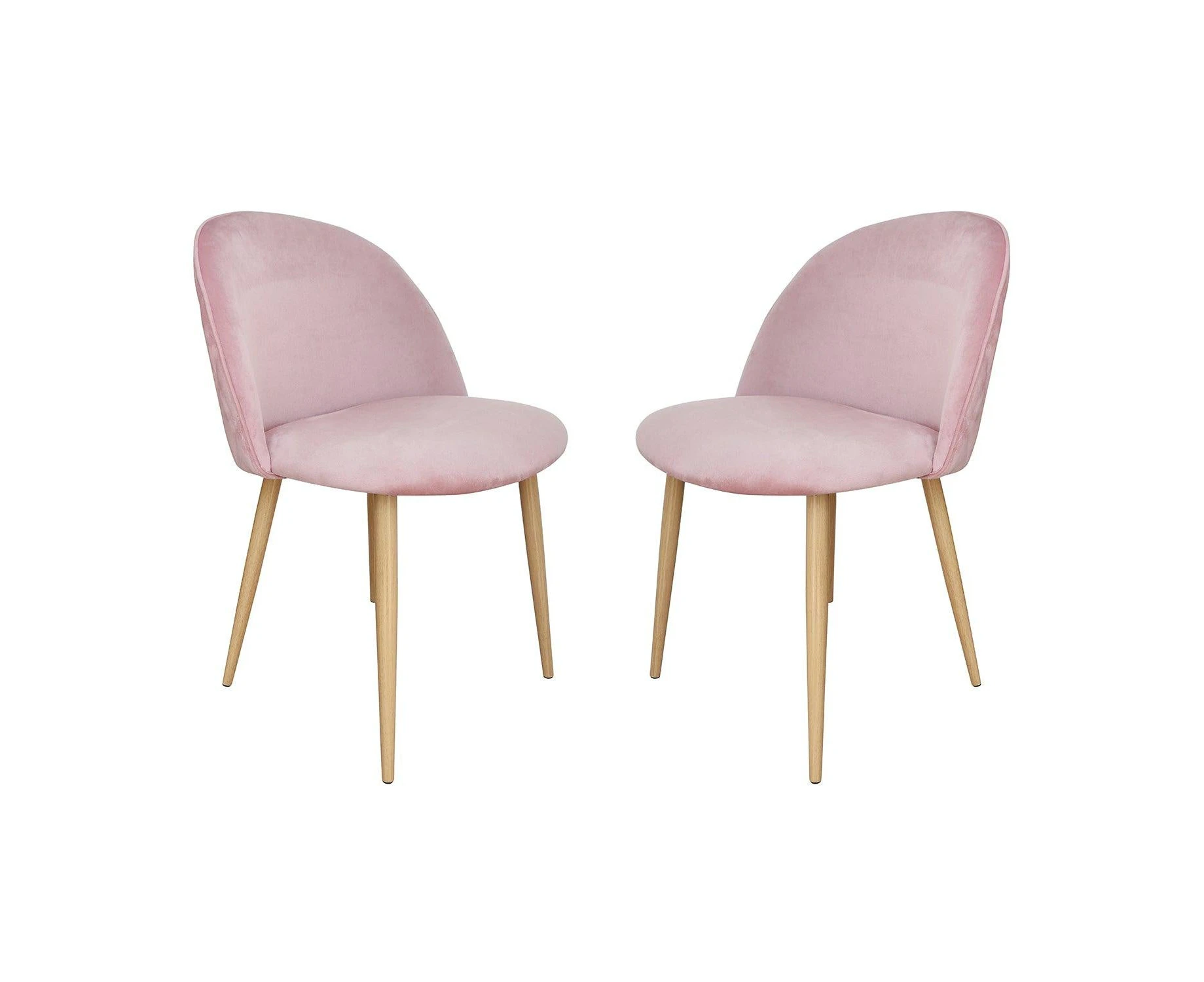 Chotto Nami Velvet Seat Metal Leg Dining Chairs - Pink (set of 2)