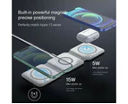 3 in1 Foldable 15W Magsafe Magnetic Wireless Charger Pad-White