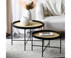 Cooper & Co. 2-Piece Lindi Rattan Coffee Table Set - Black/Natural