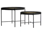 Cooper & Co. 2-Piece Lindi Rattan Coffee Table Set - Black/Natural