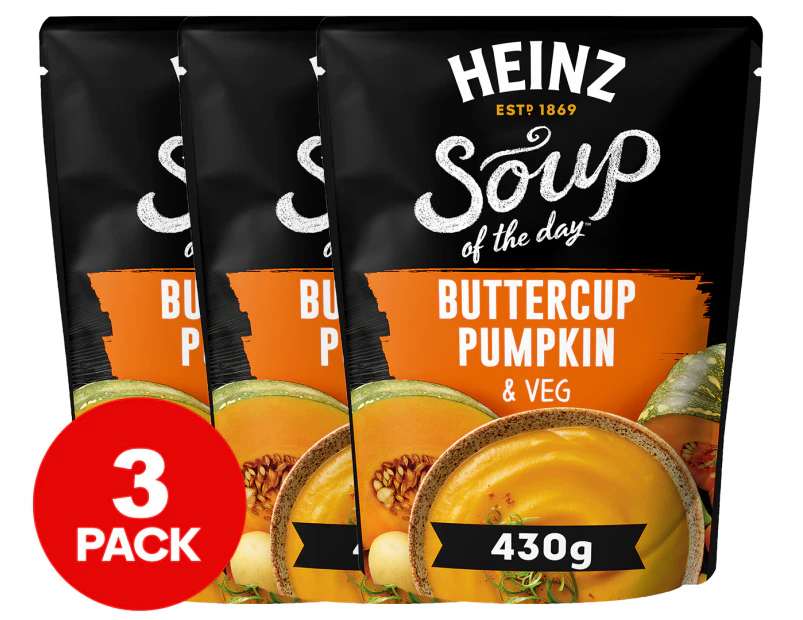 3 x Heinz Soup Of The Day Buttercup Pumpkin & Veg 430g