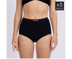 Womens Full Brief Black 5 Pack - Frank and Beans Underwear