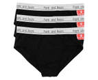 3x - Mens Cotton Briefs  Jocks - Frank and Beans Underwear - Black