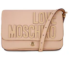 Love Moschino PU Flap Shoulder Bag - Natural