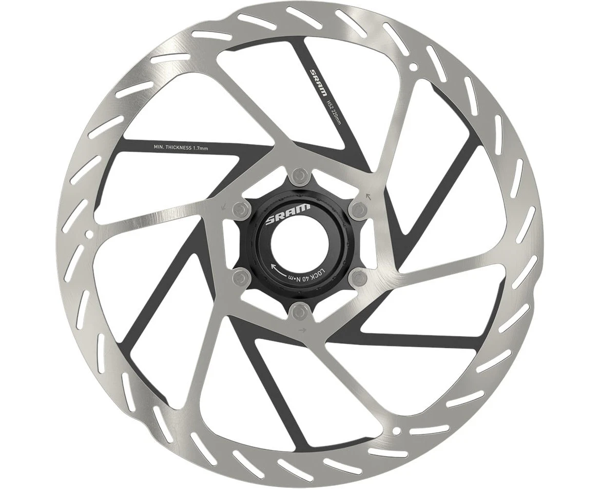 SRAM HS2 220mm Center Lock Rounded Disc Brake Rotor - Silver