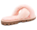 OZWEAR Connection Women's Fluffy Crossover Slippers - Pink