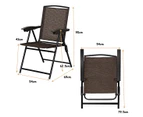Costway Set of 2 Folding Outdoor Dining Chairs Textilene Deck Chairs Adjustable Backrest Patio Garden Pool